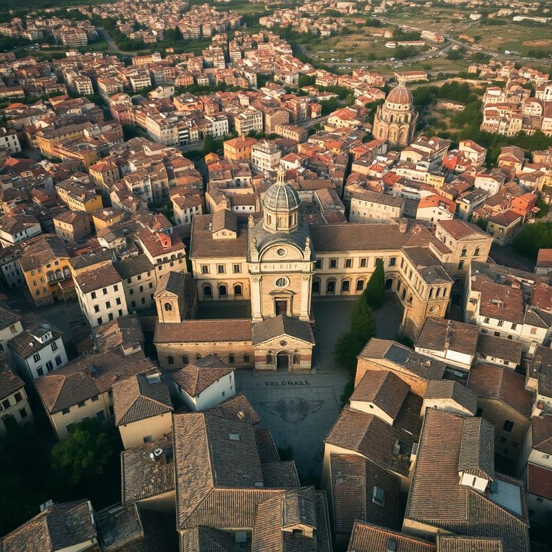 Veduta aerea del centro storico di Perugia con tonalità slate